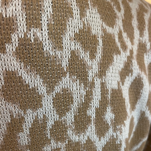 New with Tag Loft Tan & White Animal Print High Neck Lightweight Sweater - Picture 10 of 13